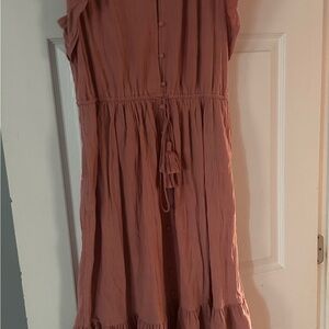Lucky Brand Dusty Rose Button-Front Midi Dress (please read description)